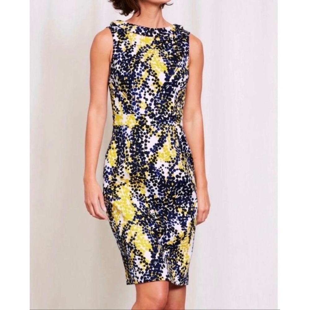 Boden Martha Shift Dress in Mimosa Wisteria Polka Dot Sleeveless Sz 10
